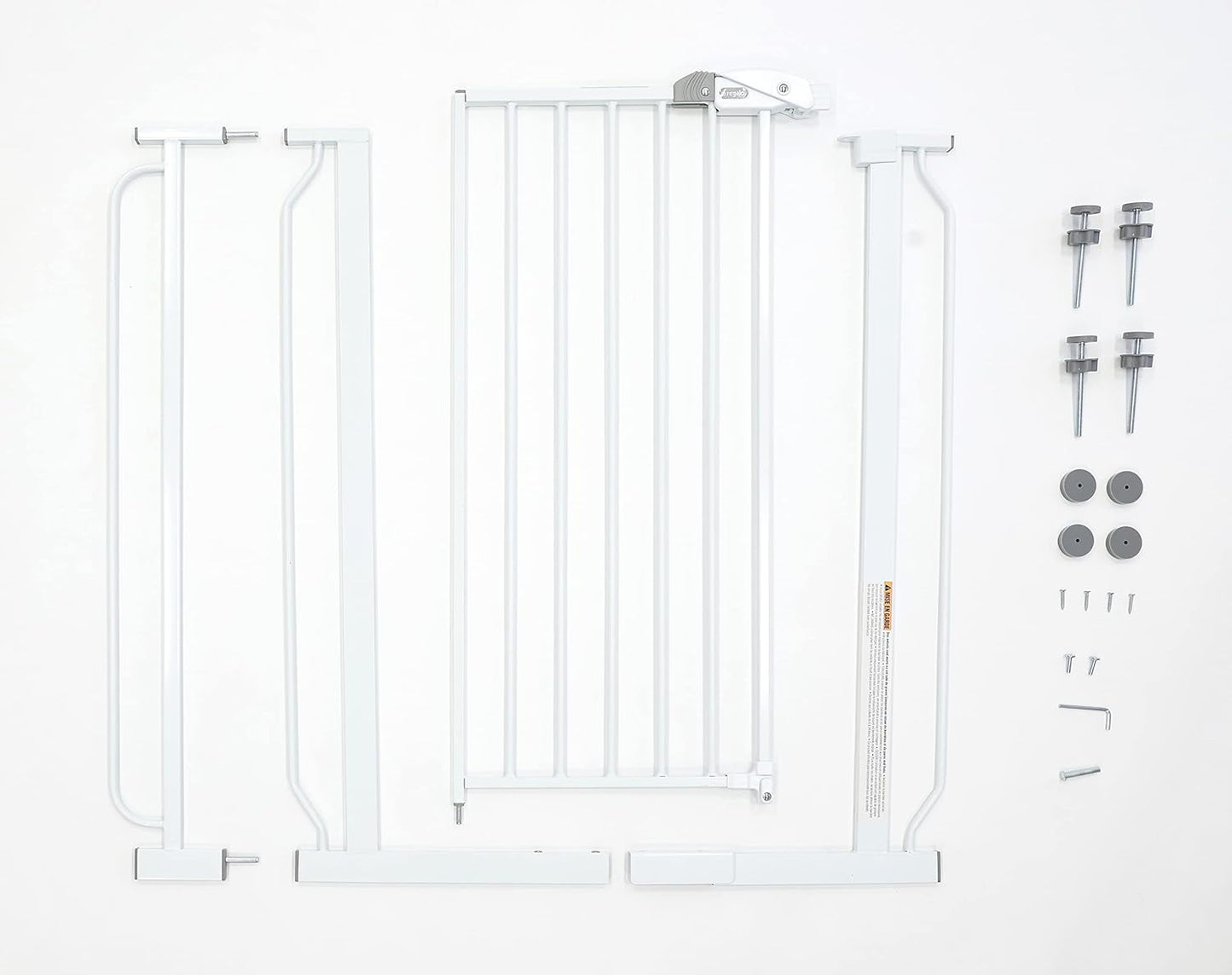 Regalo Easy Step 36" Extra Tall Walk Thru Baby Gate, Includes 4-Inch Extension Kit, 4 Pack of Pressure Mount Kit and 4 Pack Wall Cups and Mounting Kit, White