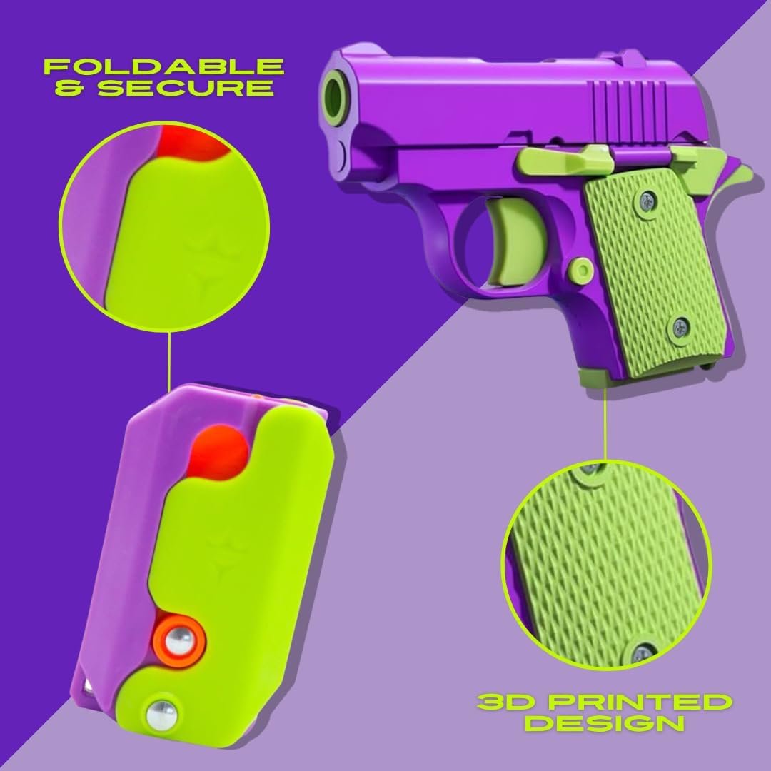 Fidget Gun Toy, 3D Printed Mini Toy, Stress Shot, Gravity Fidget Knife Toy, Gun Fidget Toy, 2 Pcs, Fidget Toys Adults & Kids