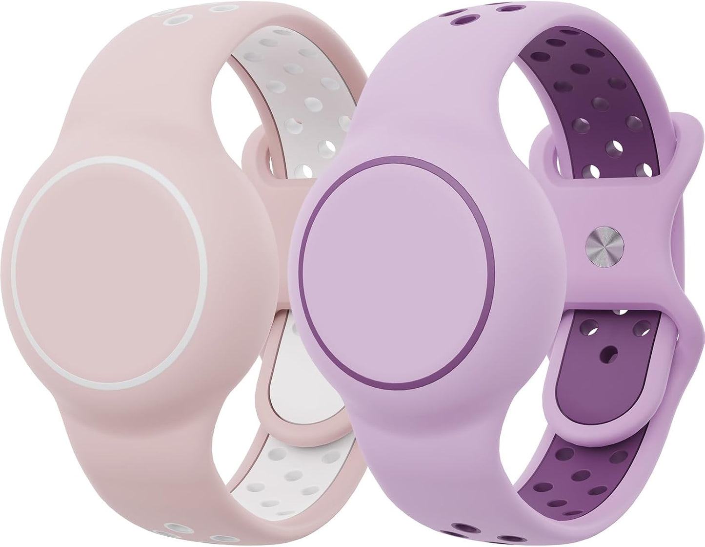 Waterproof Bracelets Compatible with AirTag for Kids, 2 Packs Silicone Holder with Hidden Cover Design Wristband Compatible with AirTag for Child, Breathable GPS Tracker Holder for Kids PWP