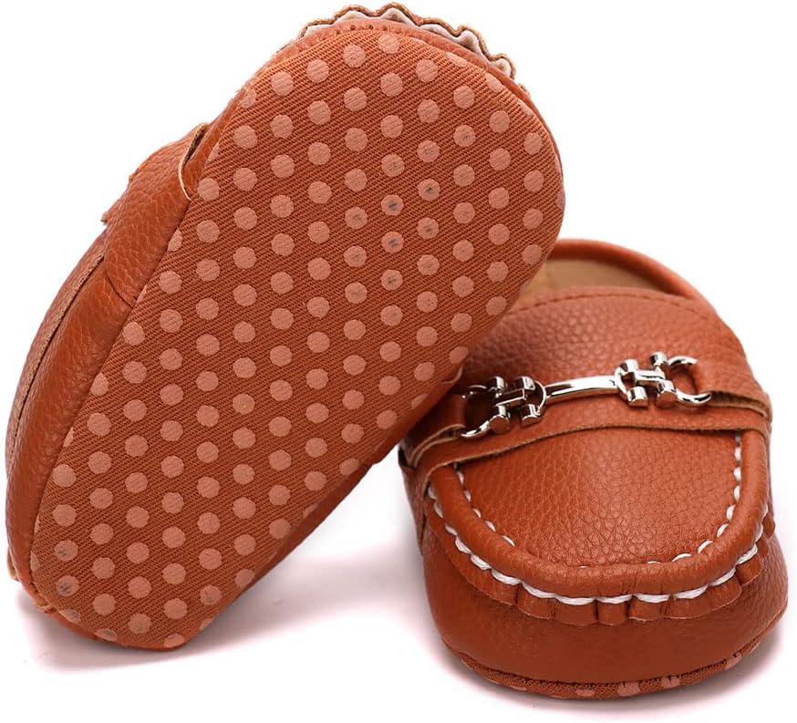 LONSOEN Baby Girls Boys Loafers Prewalker Dress Crib Shoes