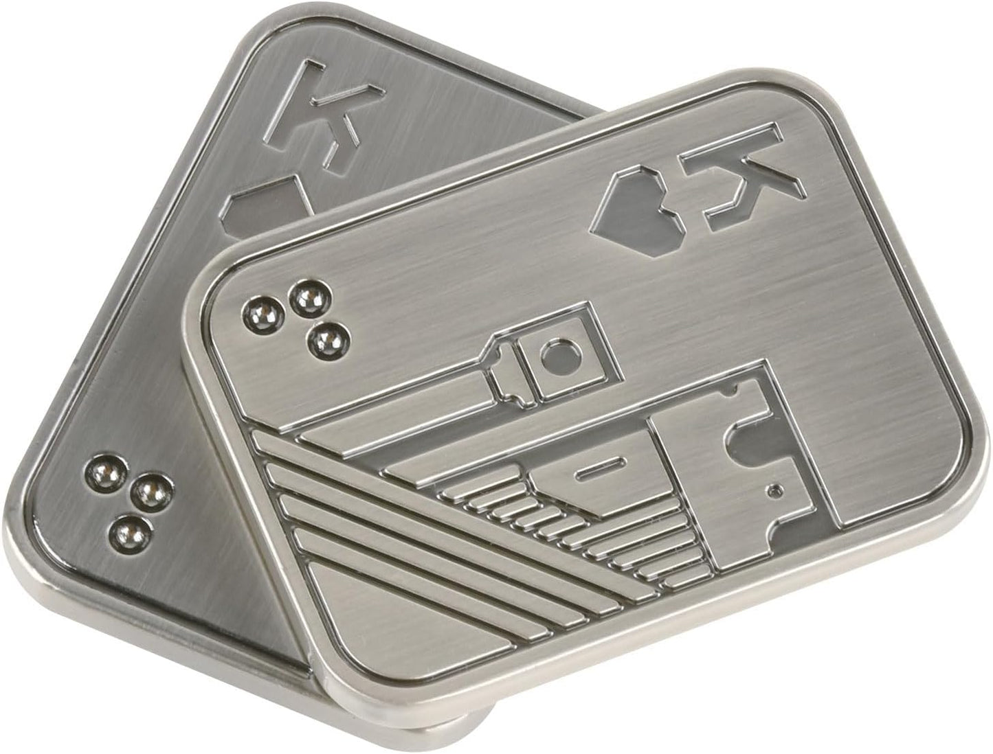 Metal Fidget Slider Magnetic Metal Fidget Toys Adults Magnet Fidget Toys for Adults Stress Relief ADHD Office Fidget Toys for Desk Adult-K Silver EDC Poker Fidget Slider