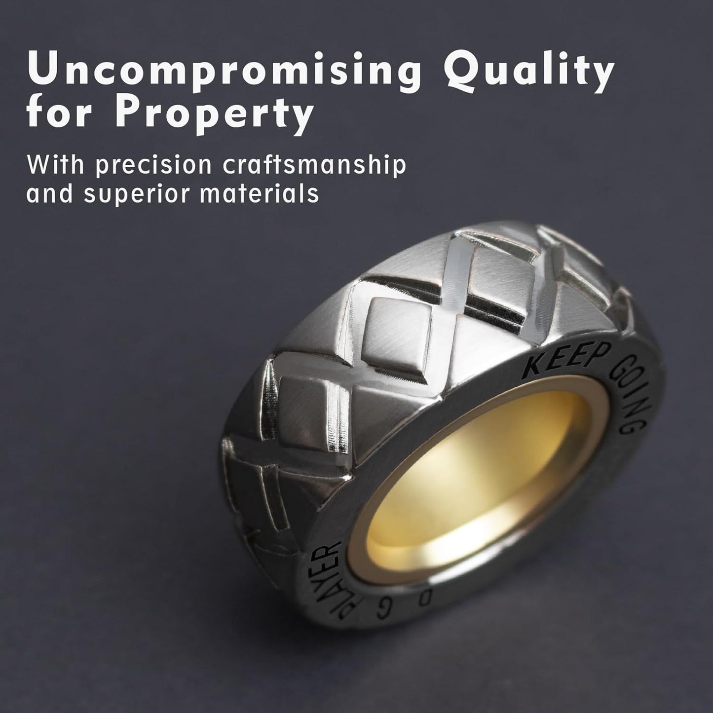 Metal Fidget Ring - Adjustable Spinner Ring Magnet Fidget Toys Adults, Office Desk Toys for Adults EDC Fidget Slider for Stress Relief & Anxiety (X)