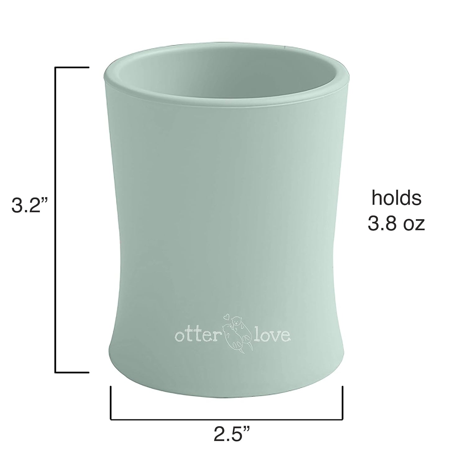 otterlove Silicone Baby & Toddler Training Cup - Pediatric OT Approved - 100% Platinum Pure LFGB Silicone - Unbreakable - Plastic Free - Tiny Cup Perfect for Baby Led Weaning (Sage)