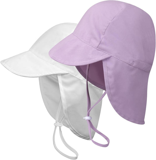 2 Pack Baby Sun Hats UPF 50+ Toddler Beach Hat for Girls Boys 0-4 Years