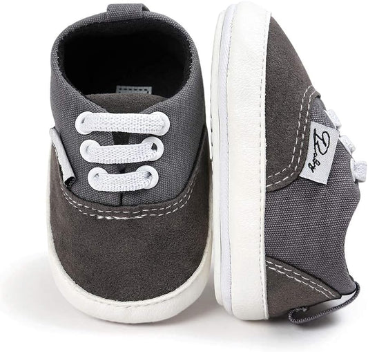 Morbido Infant Baby Boys Girls Canvas Sneaker Toddler Slip On Anti Skid Newborn First Walkers Candy Shoes for 0-18 Months