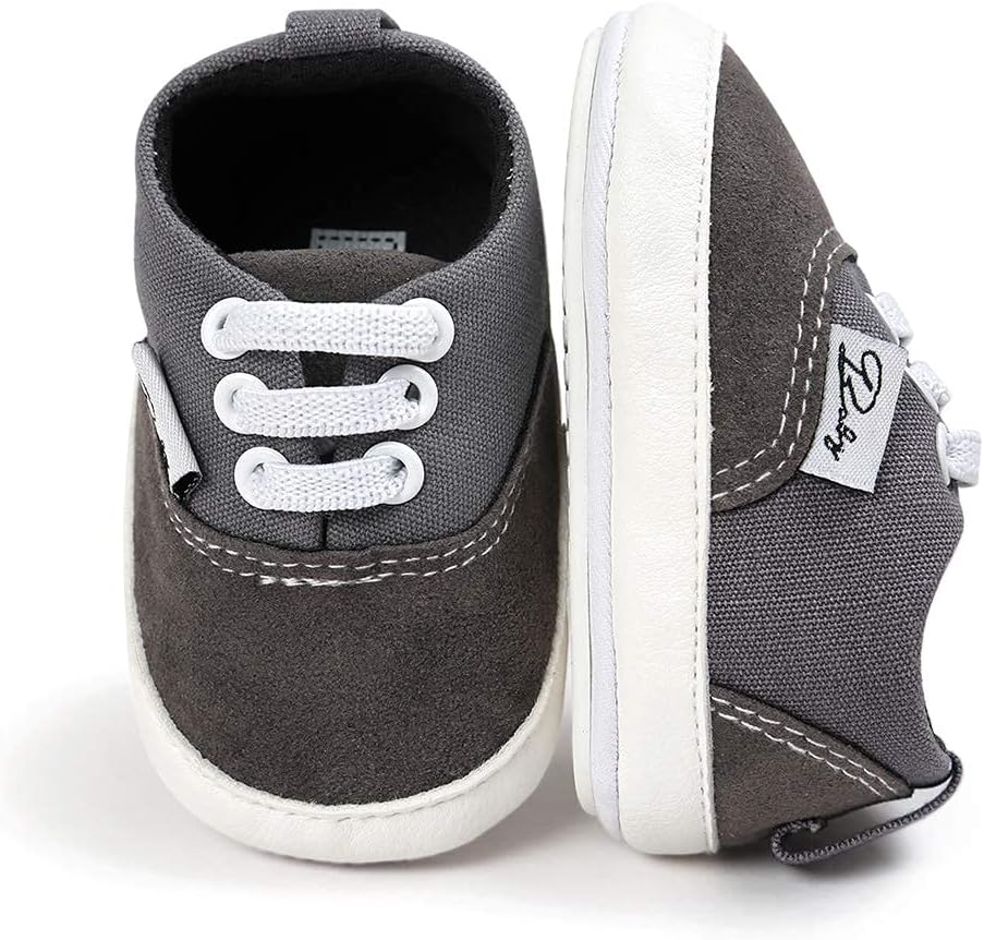Morbido Infant Baby Boys Girls Canvas Sneaker Toddler Slip On Anti Skid Newborn First Walkers Candy Shoes for 0-18 Months