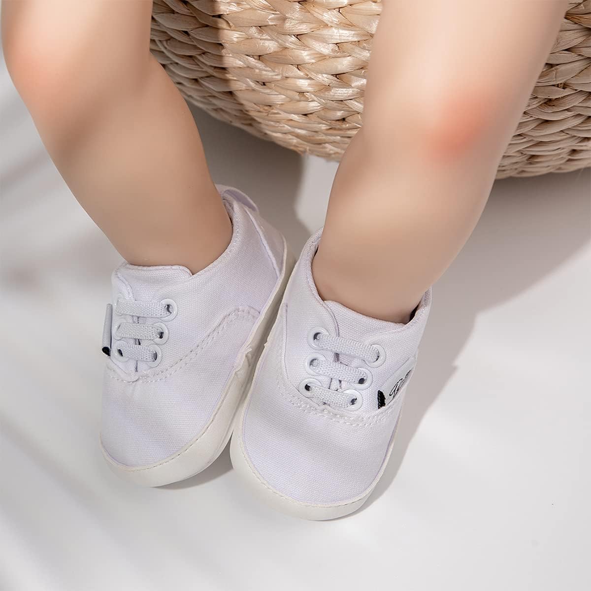 Morbido Infant Baby Boys Girls Canvas Sneaker Toddler Slip On Anti Skid Newborn First Walkers Candy Shoes for 0-18 Months