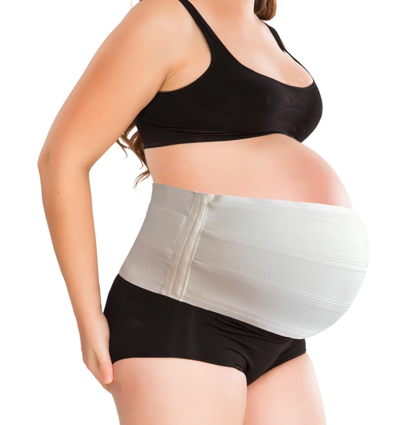 Pregancy Abdomen Belly Support Brace Adjustable White - Large
