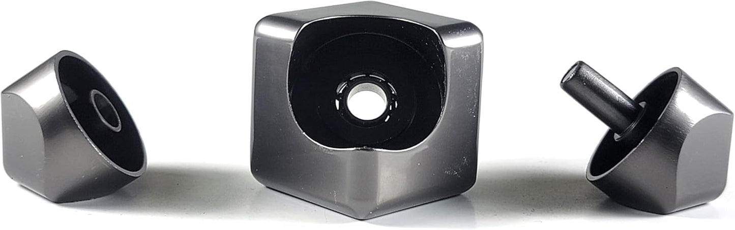 Cube Spinner Fidget Spinning Toy– Helps with Anxiety, ADHD, Autism, Stress & Focus– Desktop EDC Fidgets Spinner Aluminum Alloy Build for Kids & Adults. Grey