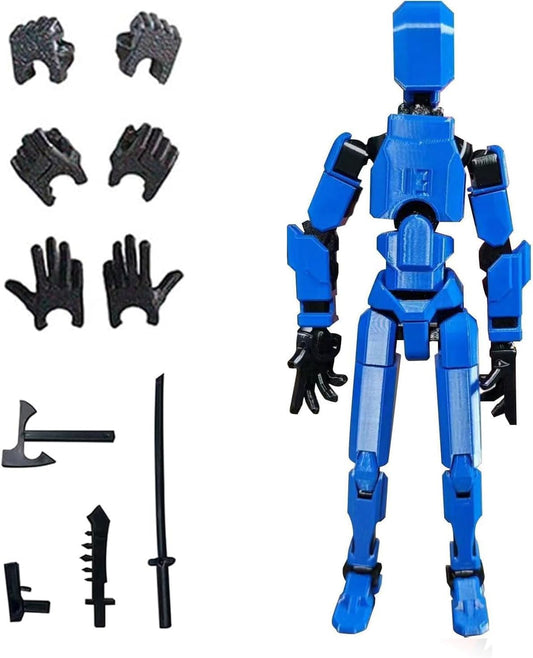 Titan 13 Action Figure, T13 Action Figures 3D Printed Multi-Jointed Movable, Nova 13 Action Figure Lucky 13 Action Figure Dummy 13 Action Figure, Game Gifts Valentines Gifts (Blue)