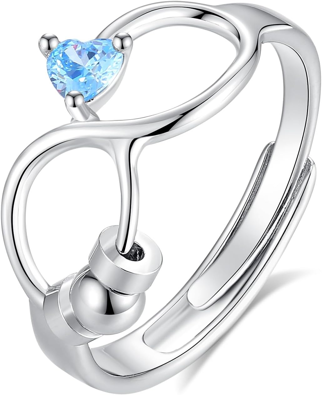 INFUSEU Funny Spinner Fidget Rings for Women Girls Anti Anxiety Stress Worry, Adjustable Size