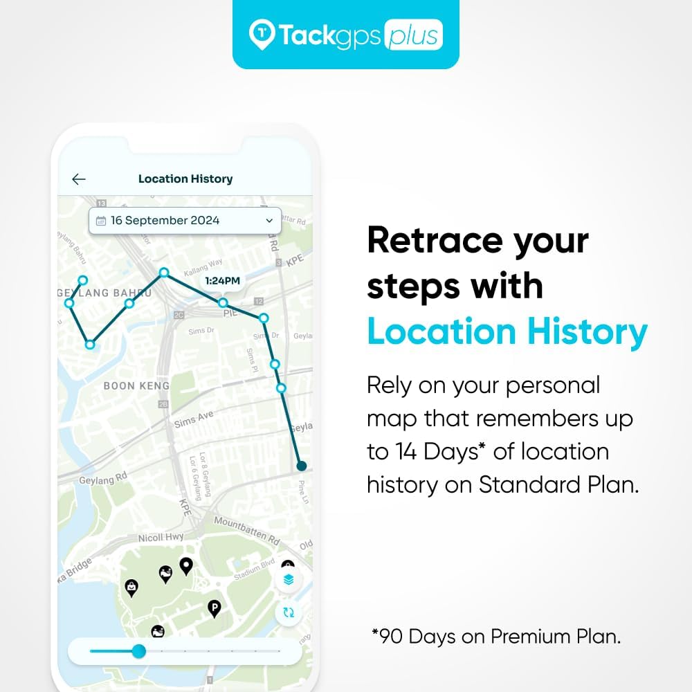 Tack GPS Plus Care Bundle with Lowest Monthly fee + 30 Days Battery Life. Fall Detection + SOS Alerts + Indoor Elevation Finder - for Kids, Elderly, Autism, Alzheimer, Dementia, Special Needs