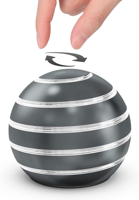 Kinetic Spinning Toys, Desktop Toys for Office for Adults, Cool Fidget Toys and Gadgets, Sensory Fidget Toy for Kids Party Favors, Stocking Stuffers (1.77", Gray)