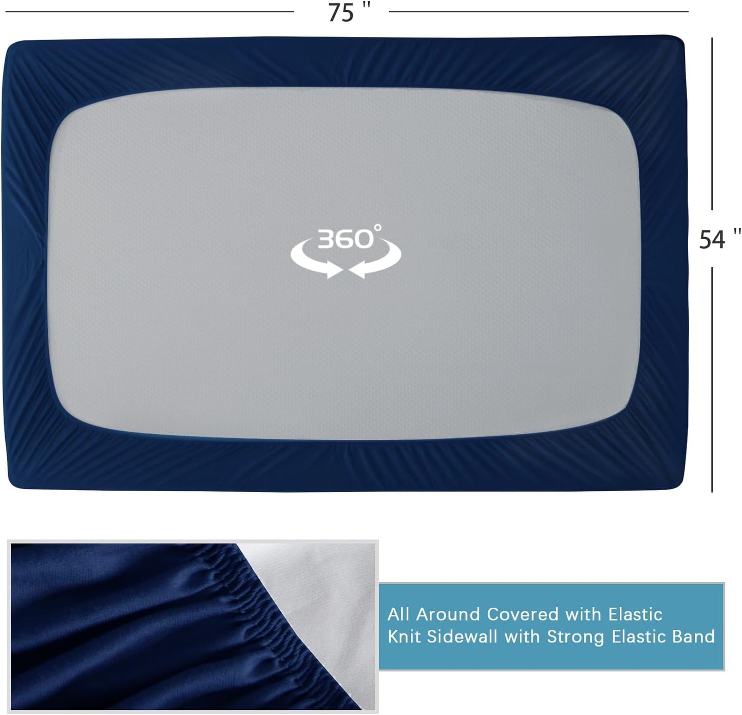 2 Pack Full Size Mattress Protector Waterproof, Noiseless & Soft Coverage Mattress Cover Fitted Sheets with Deep Pocket up to 14", Super Breathable & Easy Wash Full Mattress Protector