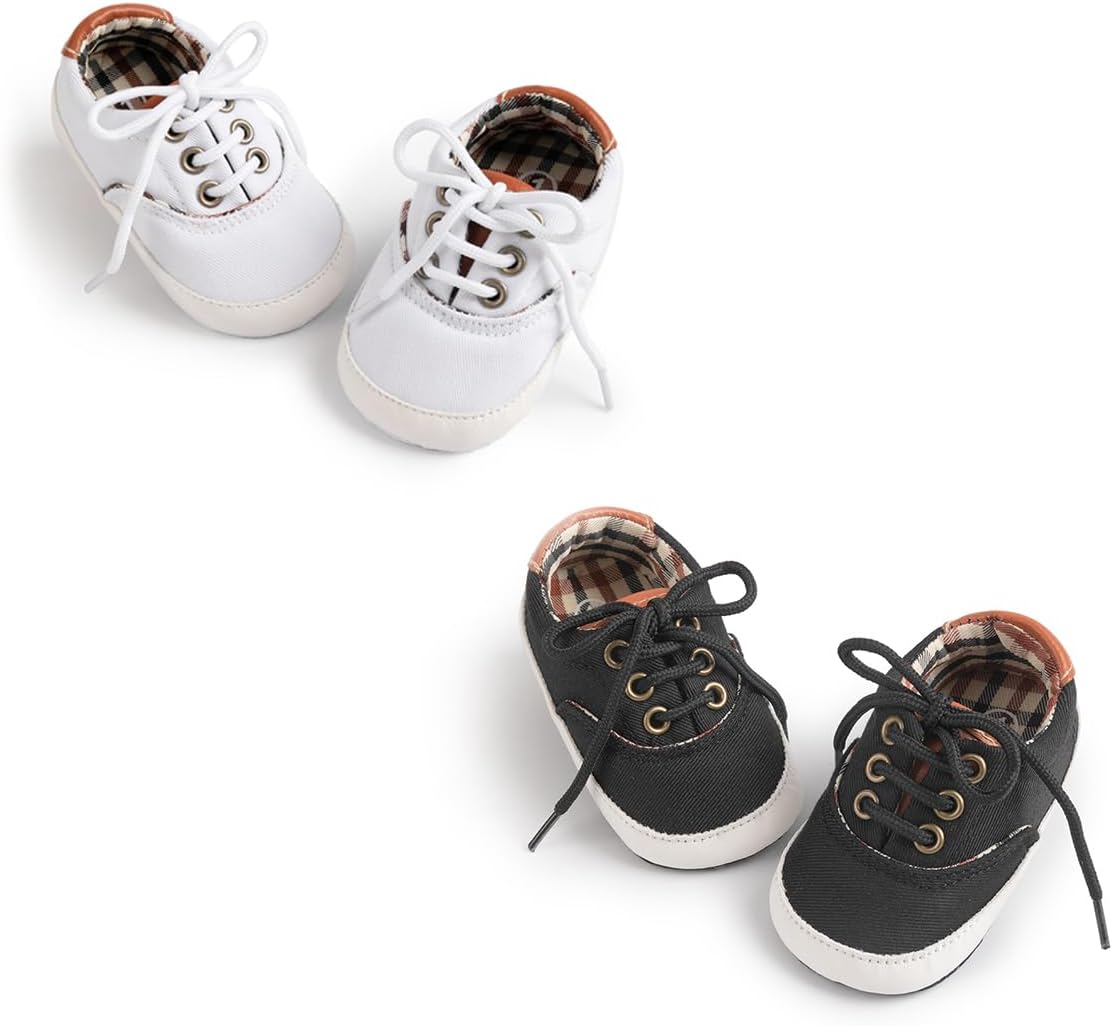 Morbido Infant Baby Boys Girls Canvas Sneaker Toddler Slip On Anti Skid Newborn First Walkers Candy Shoes for 0-18 Months