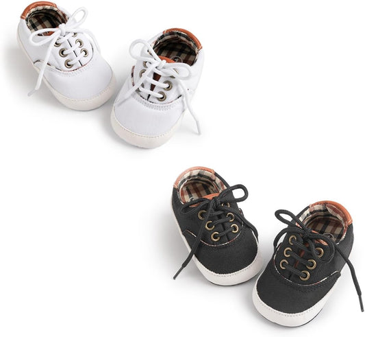 Morbido Infant Baby Boys Girls Canvas Sneaker Toddler Slip On Anti Skid Newborn First Walkers Candy Shoes for 0-18 Months