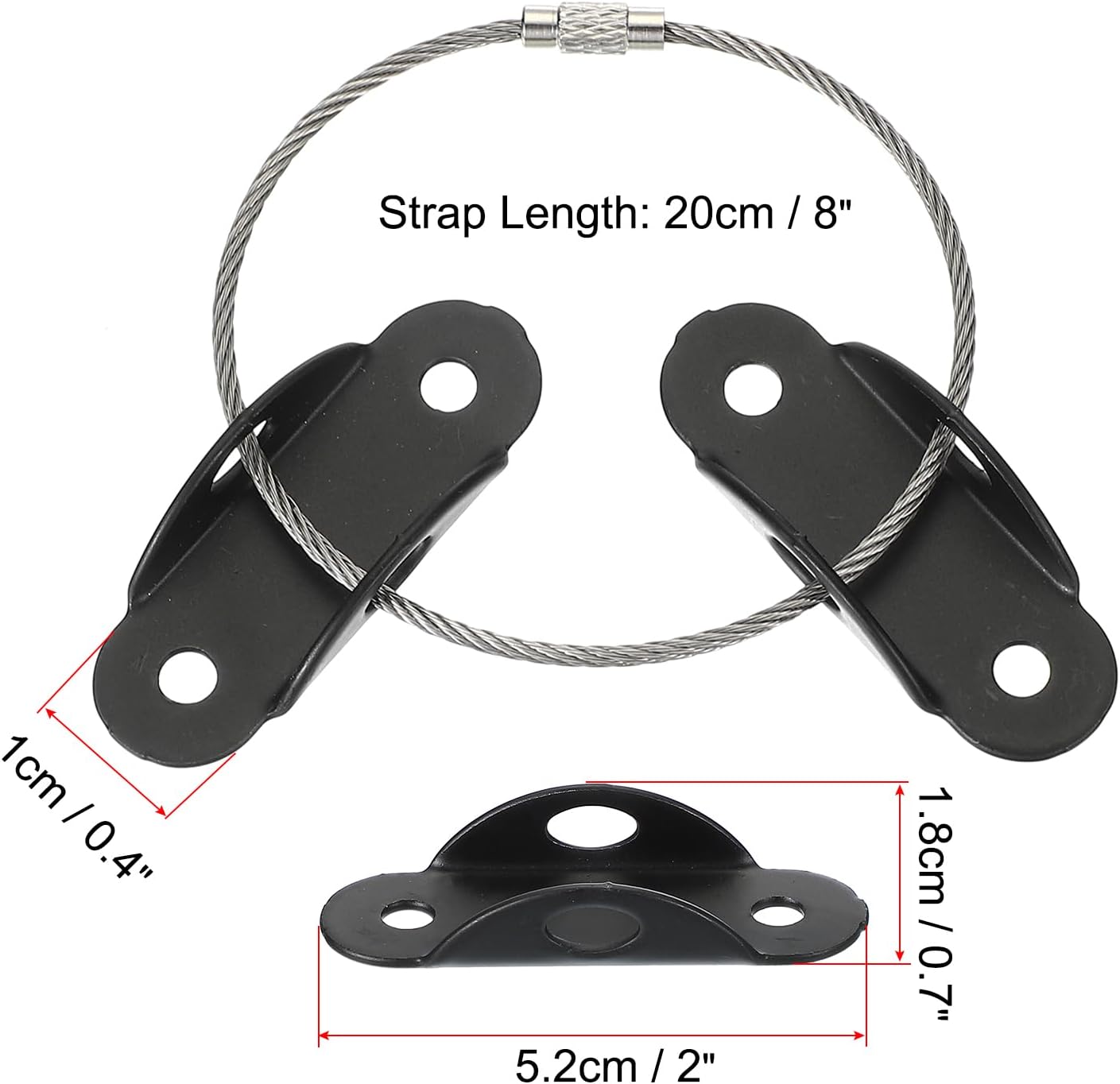 MECCANIXITY Furniture Anchors, 8 Inch Anti Tip Furniture Anchors Stainless Steel Furniture Securing Wall Anchors for Earthquake Straps Home Safety, Black 6 Sets