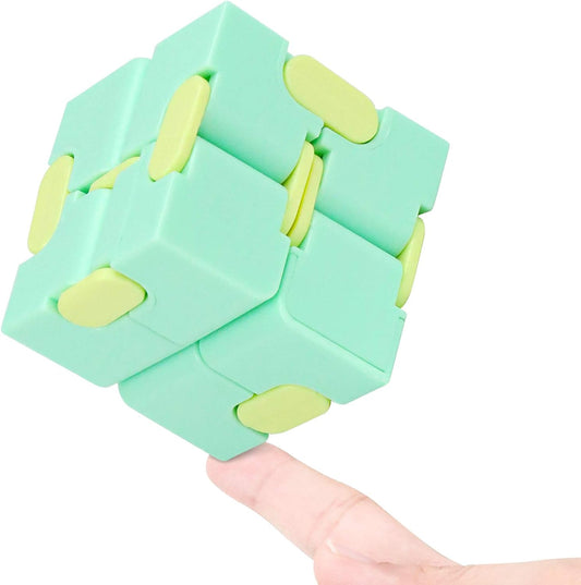 Infinitycube Fidget Toy Stress Relieving Fidgeting Game for Kids and Adults,Cute Pocket-sized Unique Gadget for Anxiety Relief and Kill Time (Macaron Green)
