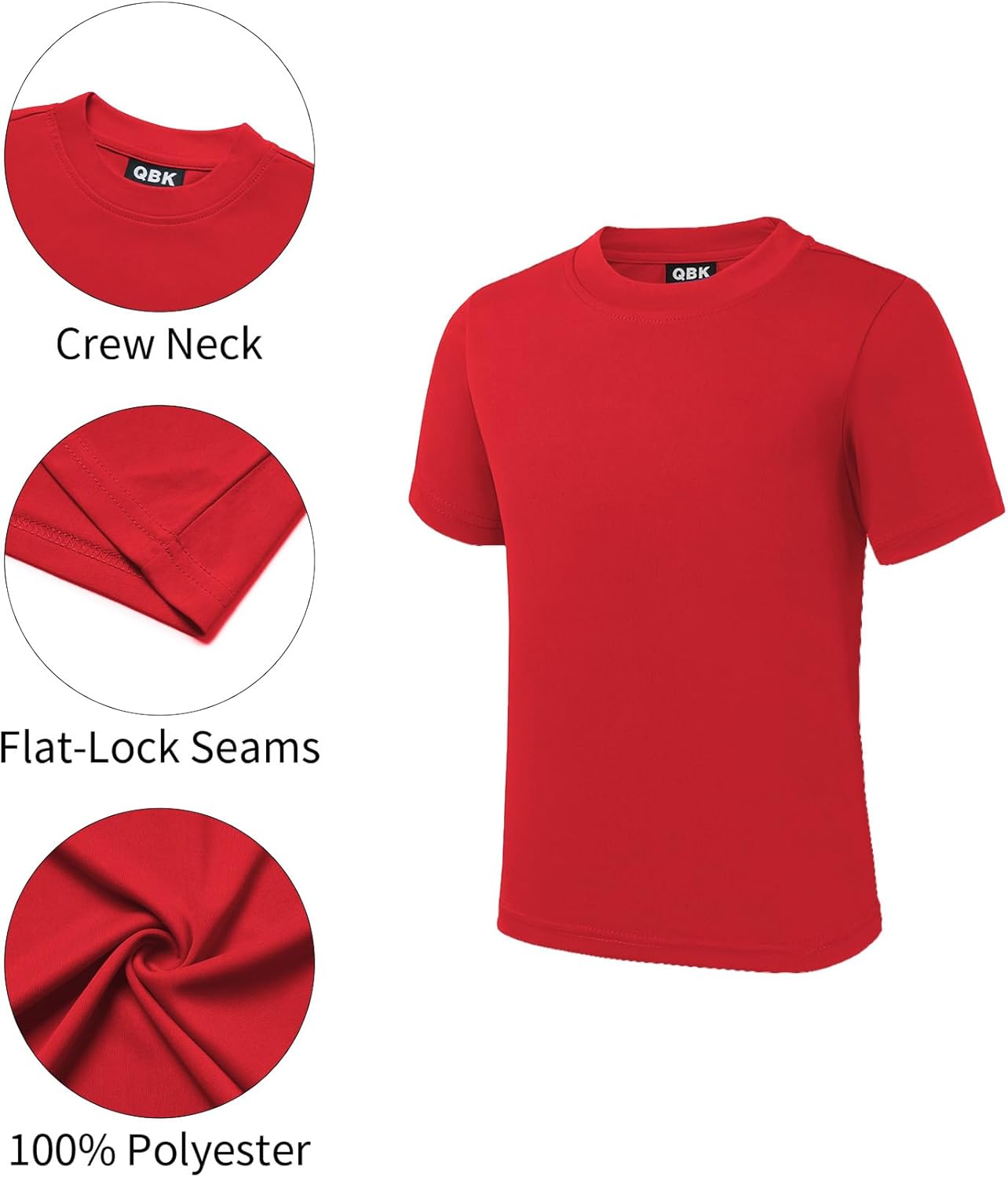 QBK 2T to Youth Neon Shirt Kids UPF 50+ Dry Fit Athletic Short Sleeve Rash Guard T Shirts for Boys Girls Sports Undershirt