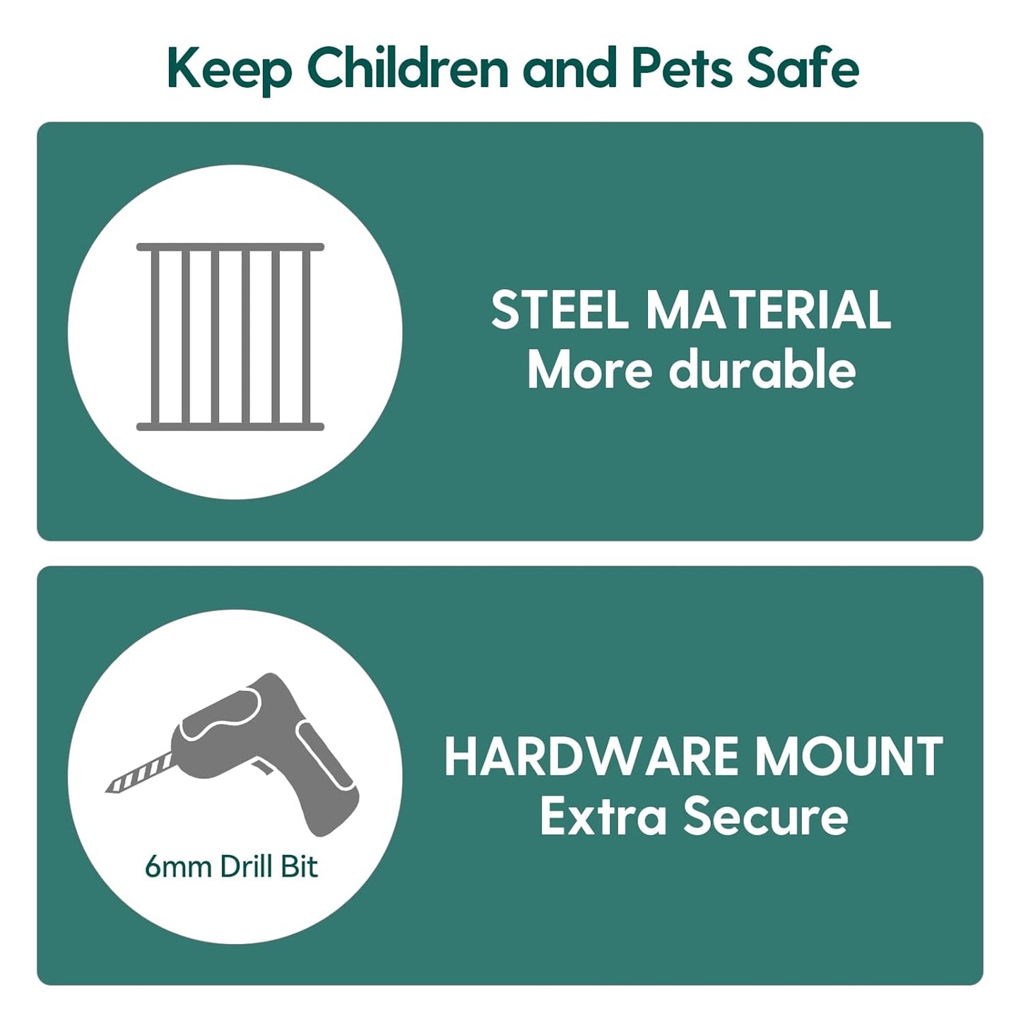 Babelio 31.5-55" No Bottom Bar Baby Gate Extra Wide, 2-in-1 Auto Close Dog Gate for The House, Stairs and Doorways, with Large Walk Thru Door, Black