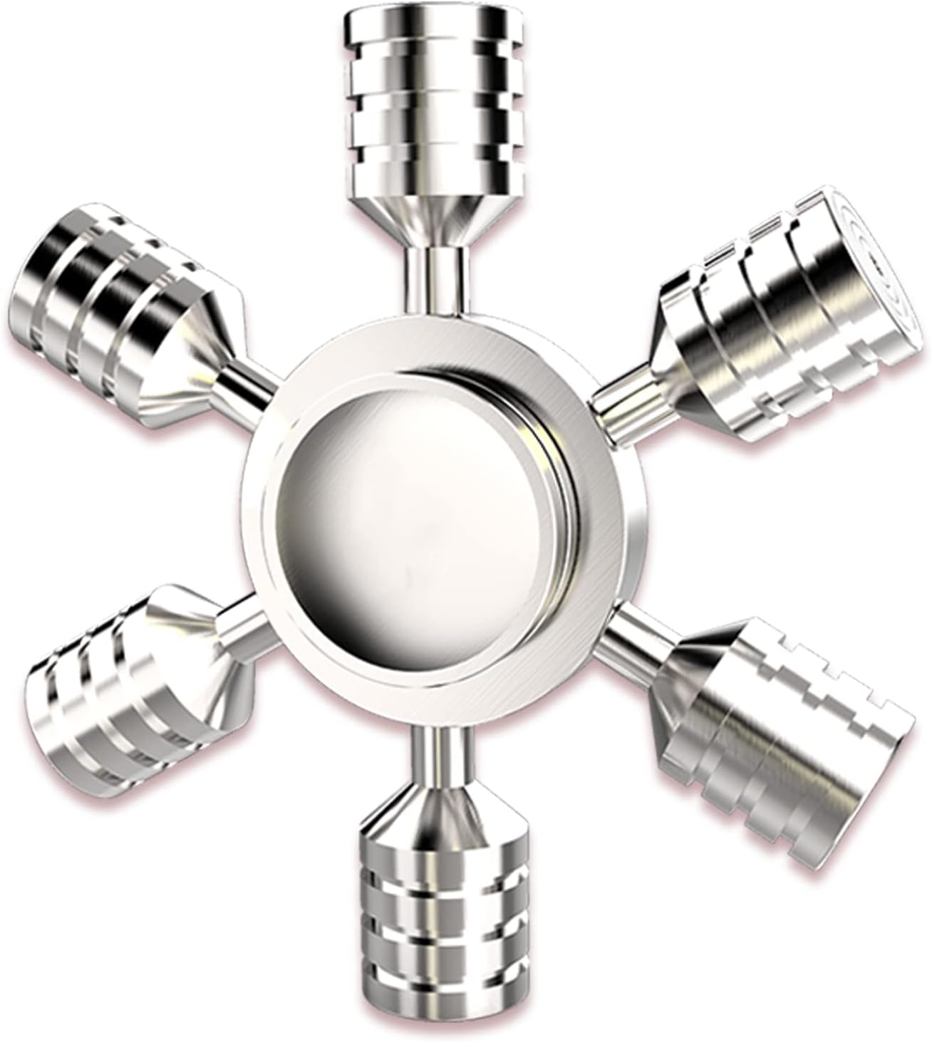Metal Fidget Spinner Toy Stainless Steel, Horizontal and Vertical Can Rotate Spins, Precision Durable Bearing High Speed Spin 3-4 Min, EDC Focus Anxiety Stress Relief for Adults