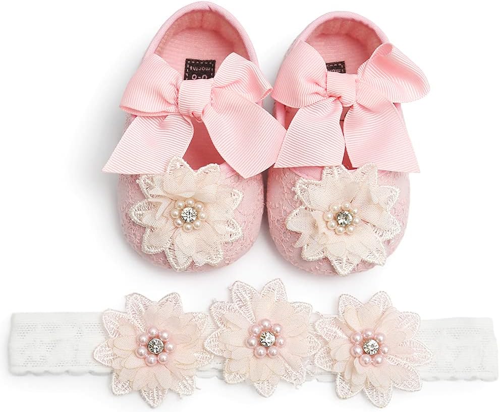 Baby Shoes Mary Jane Flats Non Slip Soft Sole Infant Toddler Sneakers First Walkers Party Christmas Dress Shoes