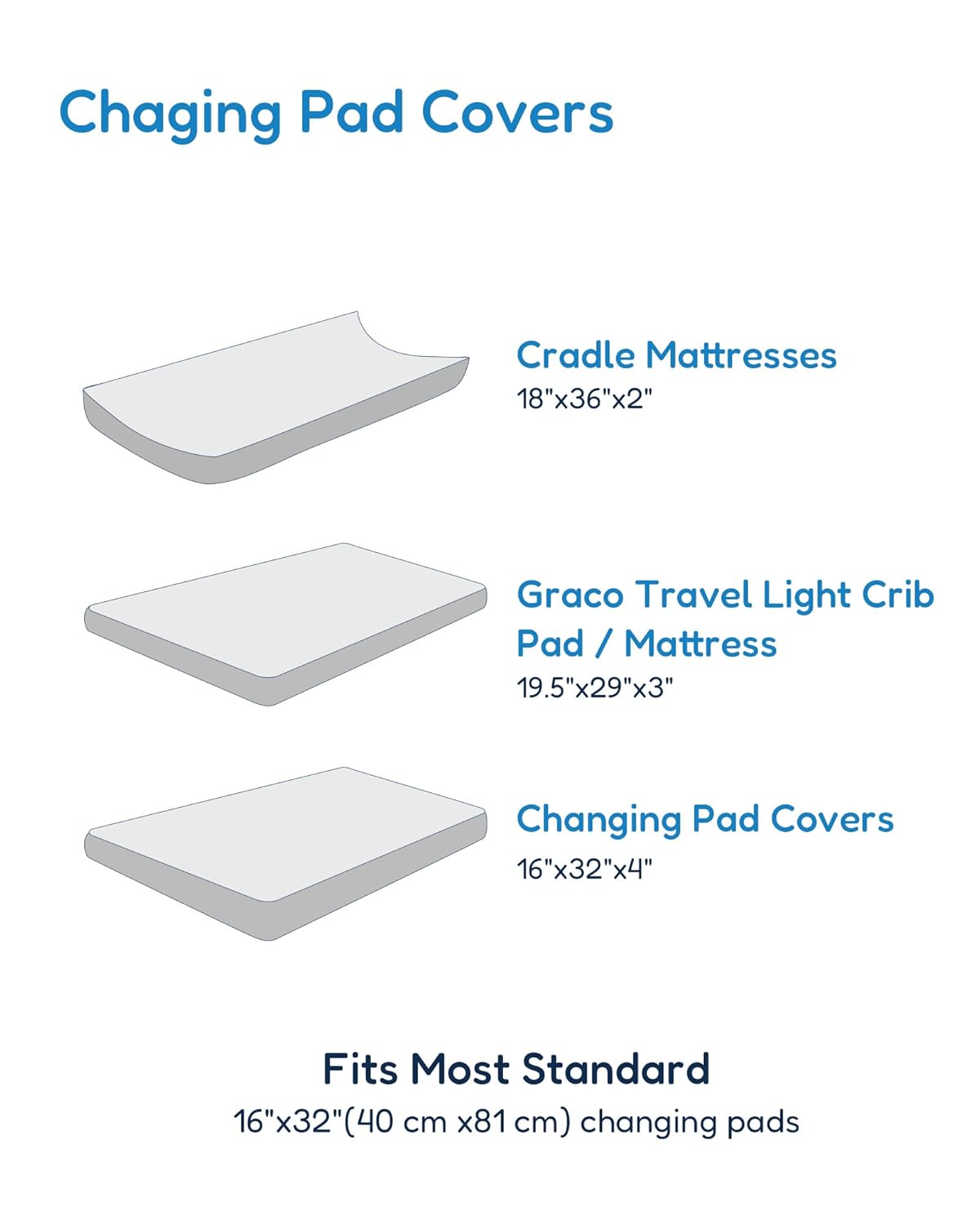 Extra Stretchy Changing Pad Cover, Ultra Soft Premium Jersey Knit Changing Pad Sheets, Unisex for Boys Girls, Fits All Standard Changing Tables/Dresser Tops - 2 Pack