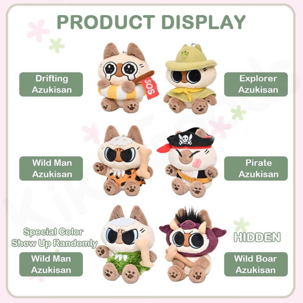 Nobeko Azuki Can Cat Blind Box Figures Island Exploration Series 1PC Random Art Cute Plush Siamese Cats Collectibles Birthday Gift