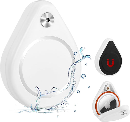 Ultra Magnetic AirTag Case-Waterproof AirTag Magnet Holder | The Secure Magnetic Lock AirTag Case, Discreet, Security Tool, AirTag Magnetic Case for Car, Truck, Skis and More(2pack,White)