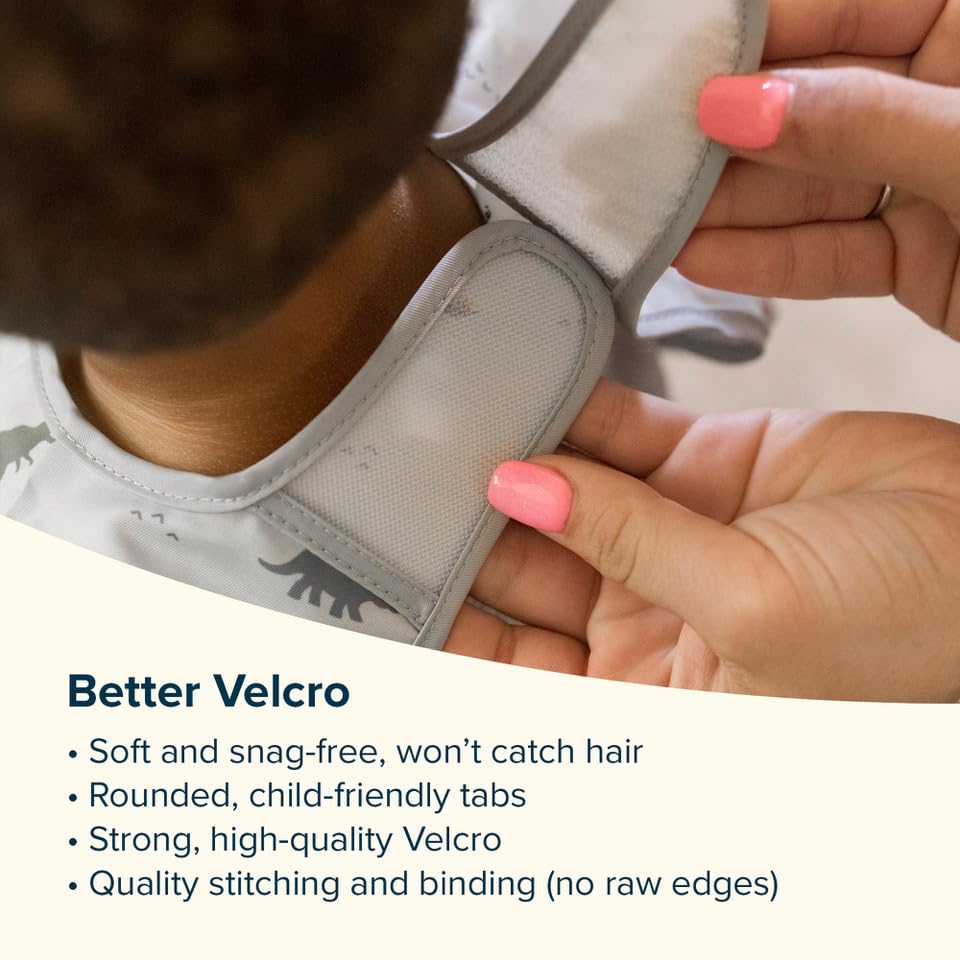 Tiny Twinkle Mess Proof Baby Bibs, 2pk Waterproof Smock Baby Bibs for Eating, Machine Washable Long Sleeve Bibs, Baby Led Weaning, Toddler Bibs, BLW Supplies (Mermaid, Small 6-24 Months)