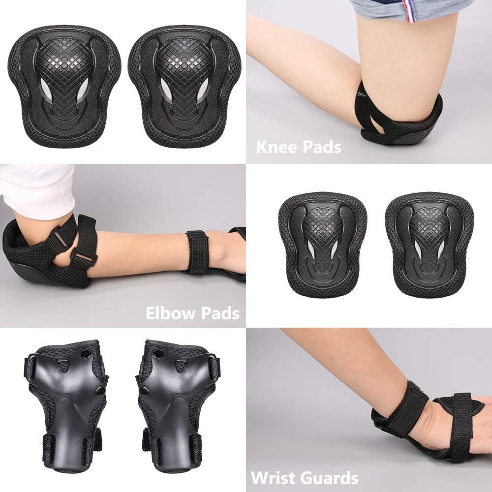 Kids Bike Helmet Set, CPSC Certified with Knee Pads Elbow Pads Wrist Guards,Adjustable Helmet for Ages 3-5-8-15 Toddler Kids&Youth,Bicycle Skateboarding…