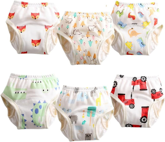 Baby Training Underpants,Soft Cotton Absorbent Potty Training Underwear For Baby Boys And Girls 6 Pack