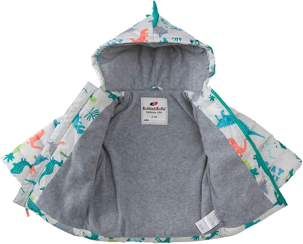 Rokka&Rolla Baby Boys' Water-Resistant Fleece Lined Puffer Jacket Winter Coat for Newborn Infant Toddler