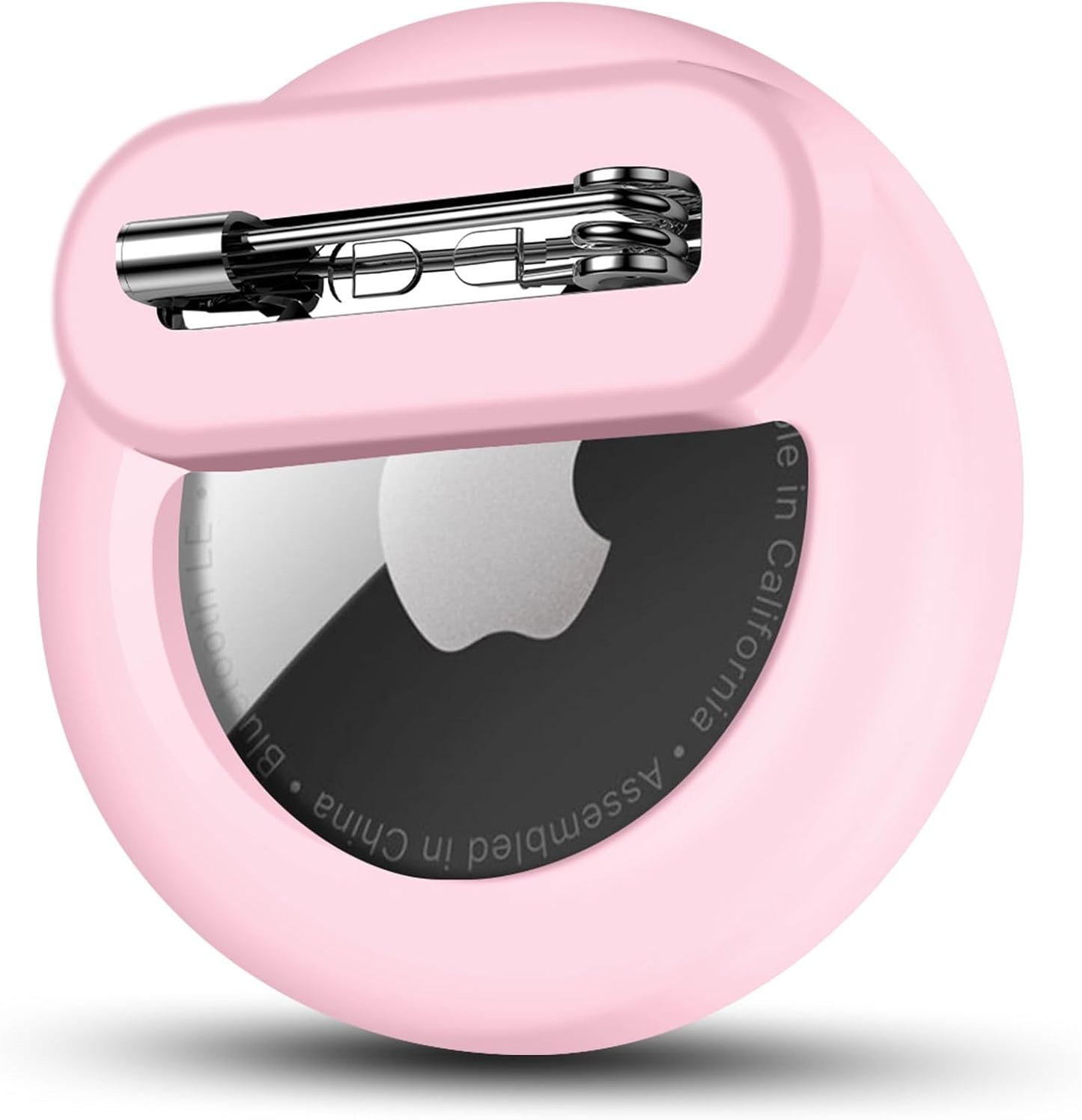 Tracker Holder for AirTag with Pin, Safe Hidden Lightweight GPS Tracker for Kids Compatible with Apple Air Tags for Child, Elderly, Pets Collar, Shoes (Light Pink, 1 Pack)