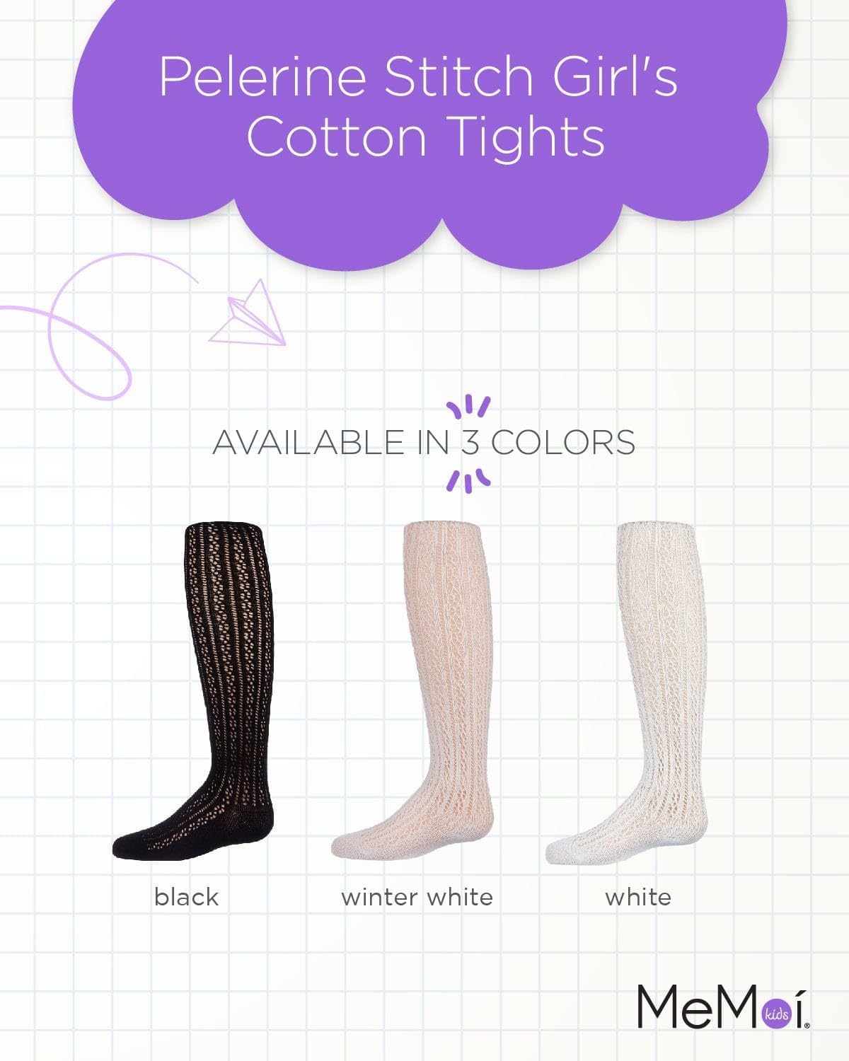 MeMoi Pelerine Stitch Girl's Cotton Blend Tights