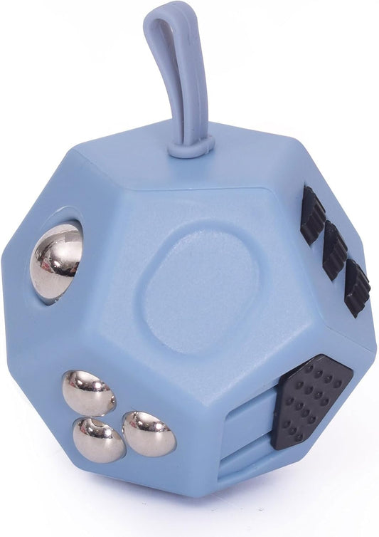 Small Fidget Toys,12 Sided Fidget Toys,Mini Cube Toys Relief Stress,Autism and Anxiety Depression Anti for Kids Adults Improve Focus (Grey)