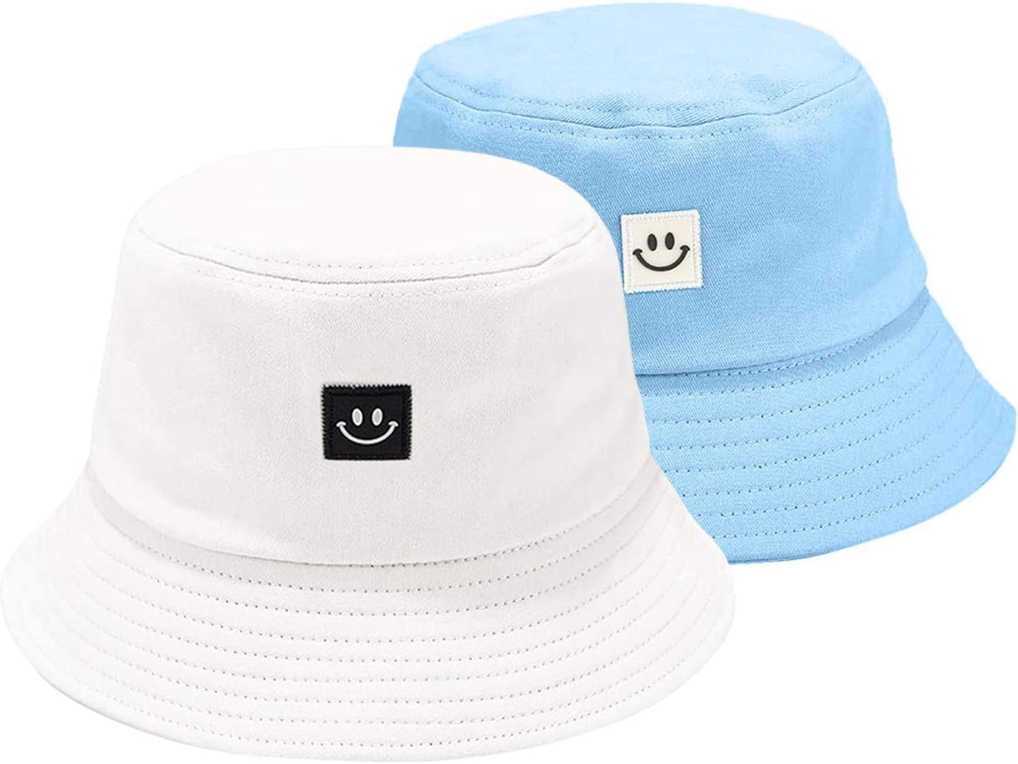 Kids Sun Hat Smile Face Bucket Hat for Girls Boys Summer Sun Protection Cotton Unisex Beach Cap