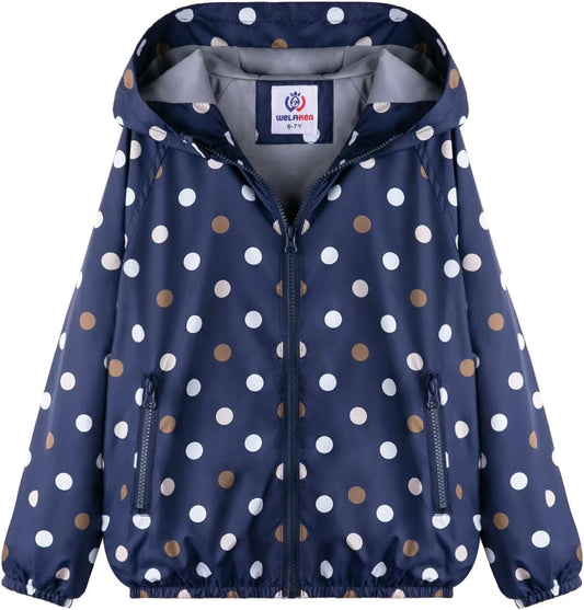 WELAKEN Lightweight Jacket for Girls Kids & Toddler II Girls' Print Water-Resistant Jacket