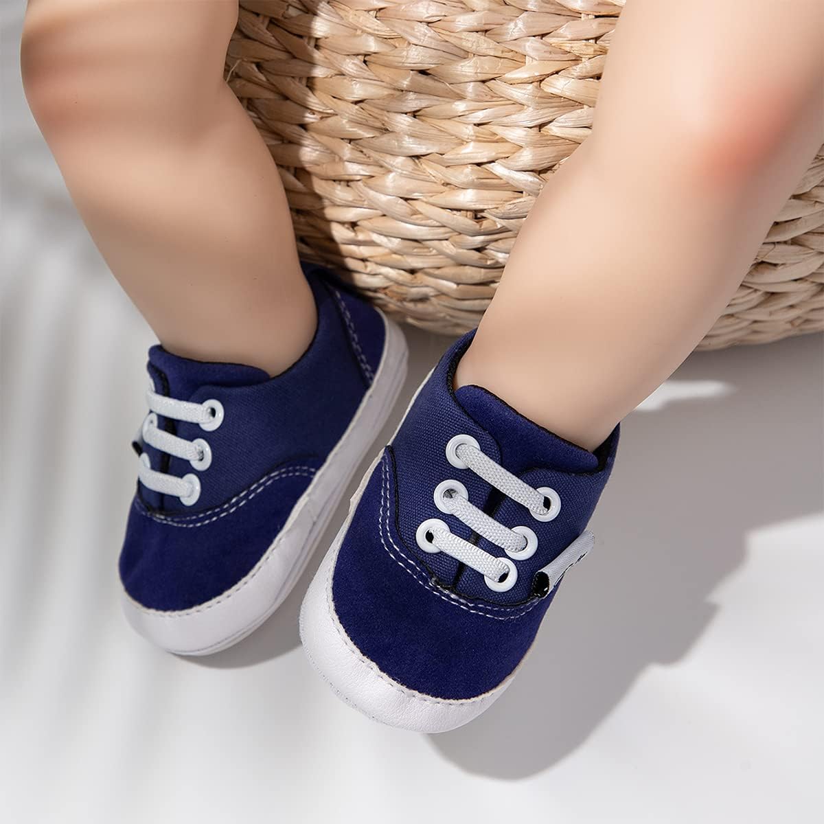 Morbido Infant Baby Boys Girls Canvas Sneaker Toddler Slip On Anti Skid Newborn First Walkers Candy Shoes for 0-18 Months