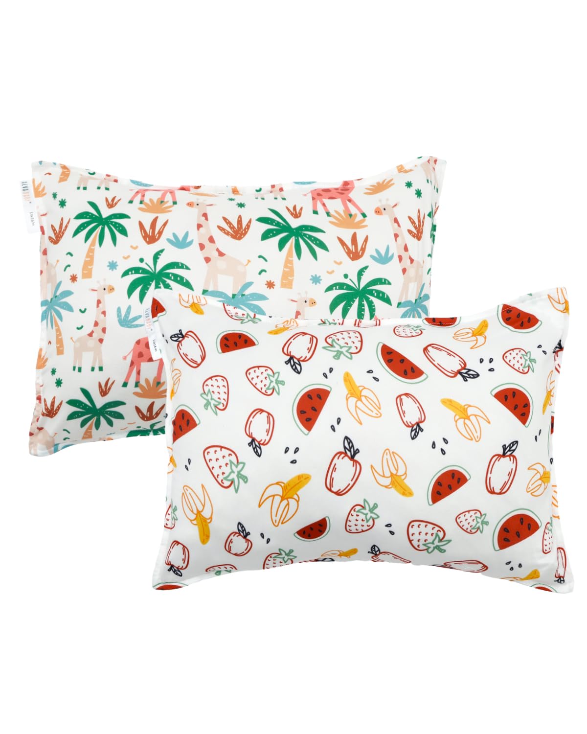 ALVABABY Toddler Pillowcases Stretchy Soft Kids Pillow Cover 2 Pack Fit 13"x 18" or 12"x16" Envelope for Girl Boy Sleepy Travel 2TPE29A