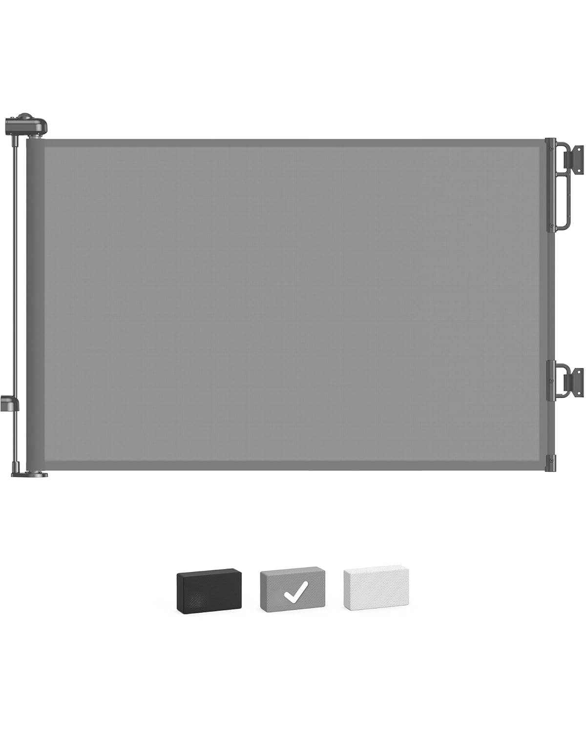 Cumbor 55" Wide Retractable Baby Gates for Doorways, Mom's Choice Award - Mesh Dog Gate for The House, One-Hand Opening Safety Child Gates for Stairs, Pet Puppy Fence Indoor & Outdoor, Gray