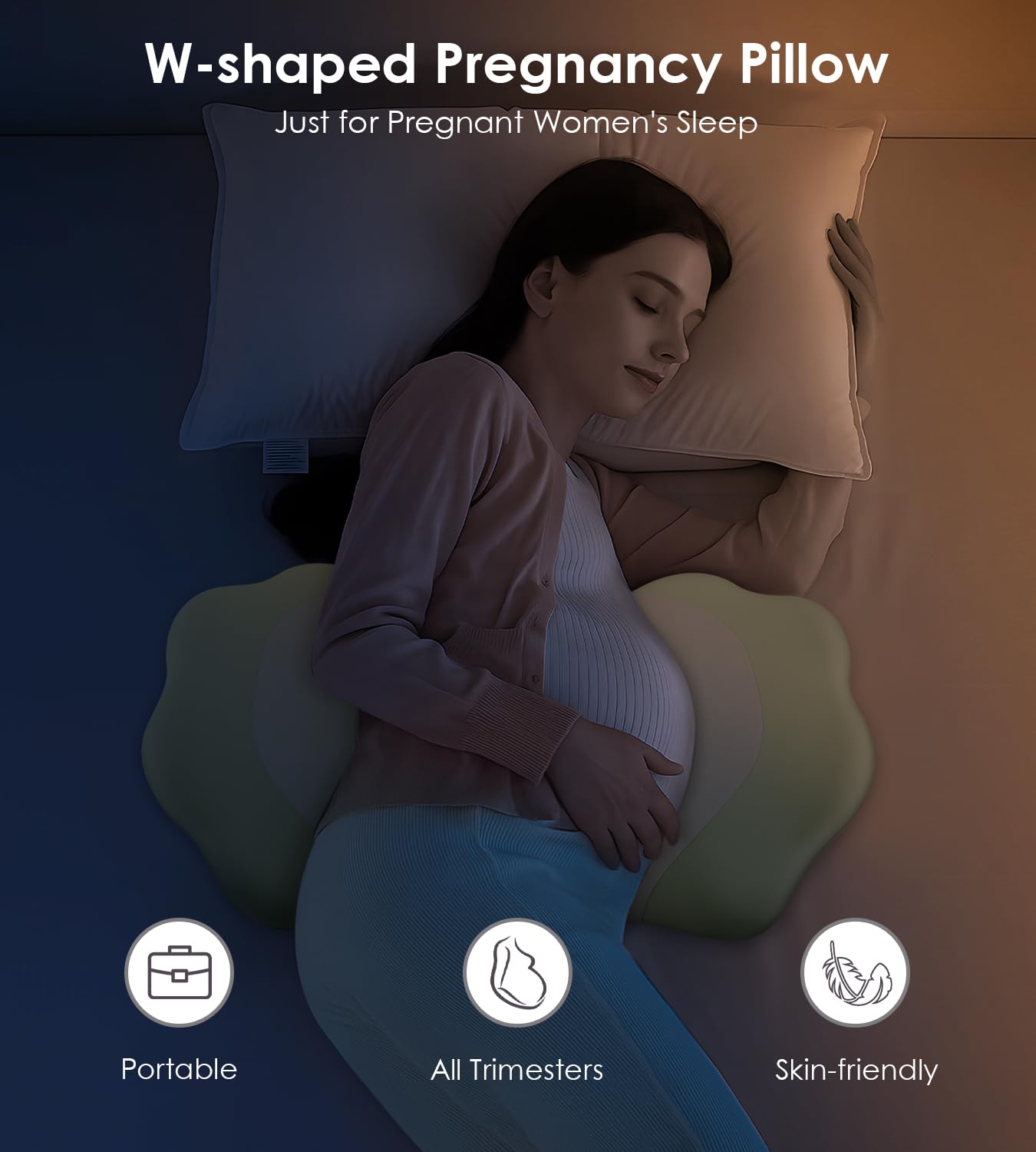 Pregnancy Pillows for Sleeping, Memory Foam Maternity Pillow Support for Back Belly HIPS, Adjustable Travel Wedge Pillow for Pregnant Women, Side Sleeping Pregnant Pillows with Cooling Pillowcase