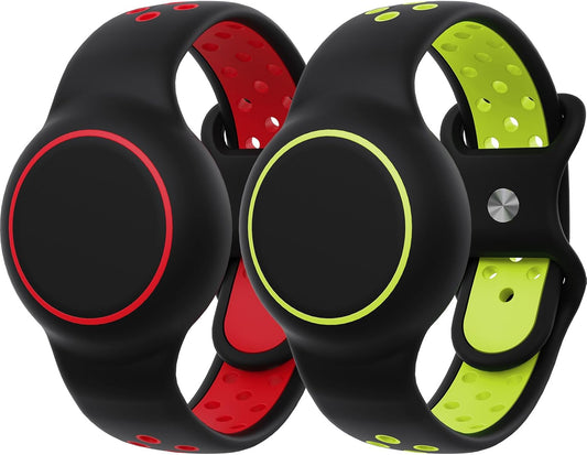 Waterproof Bracelets Compatible with AirTag for Kids, 2 Packs Silicone Holder with Hidden Cover Design Wristband Compatible with AirTag for Child, Breathable GPS Tracker Holder for Kids BYRED