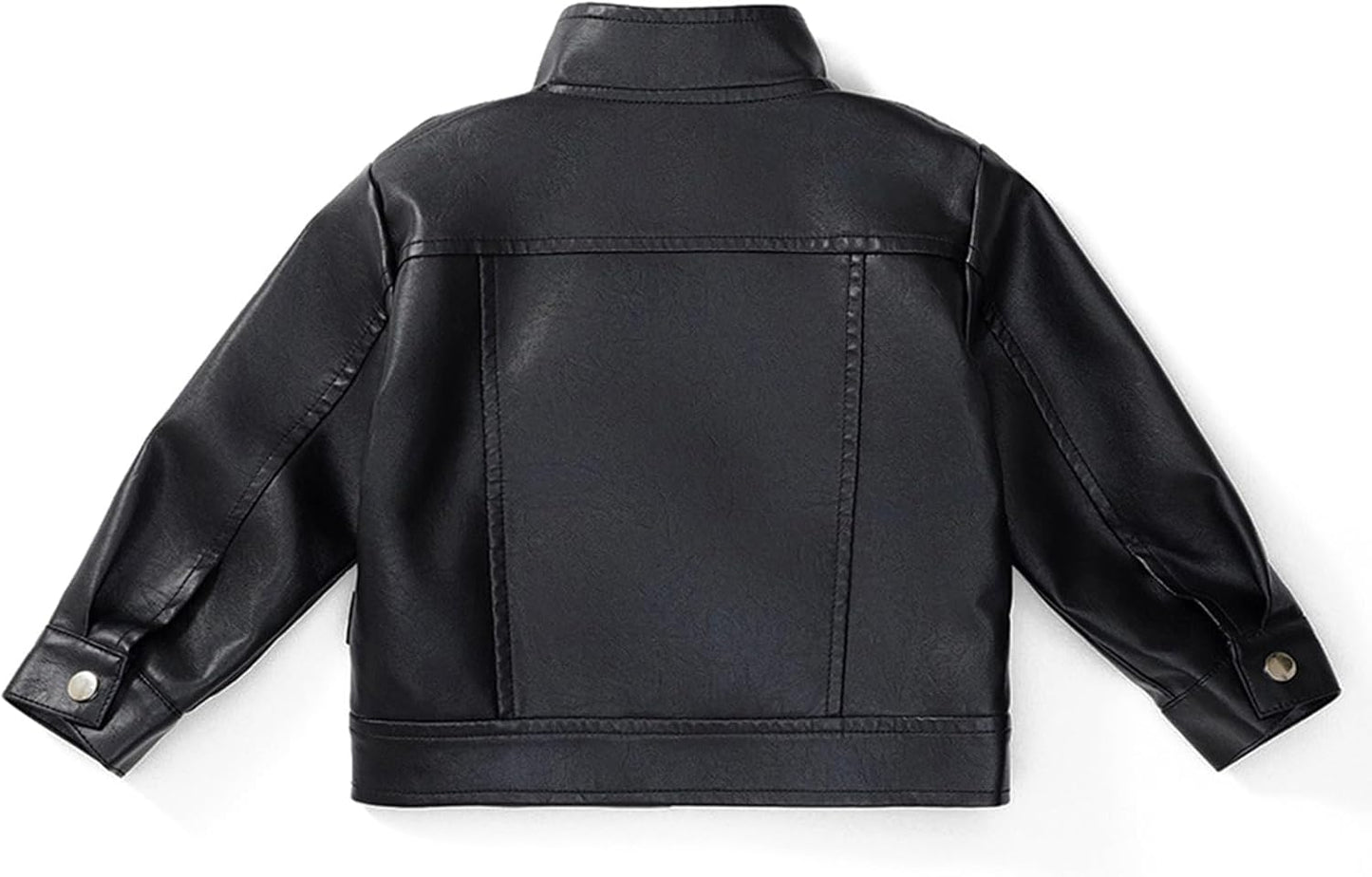 Baby Girl Autumn PU Faux Leather Jacket Kid Boy Motorcycle Oblique Zipper Coat