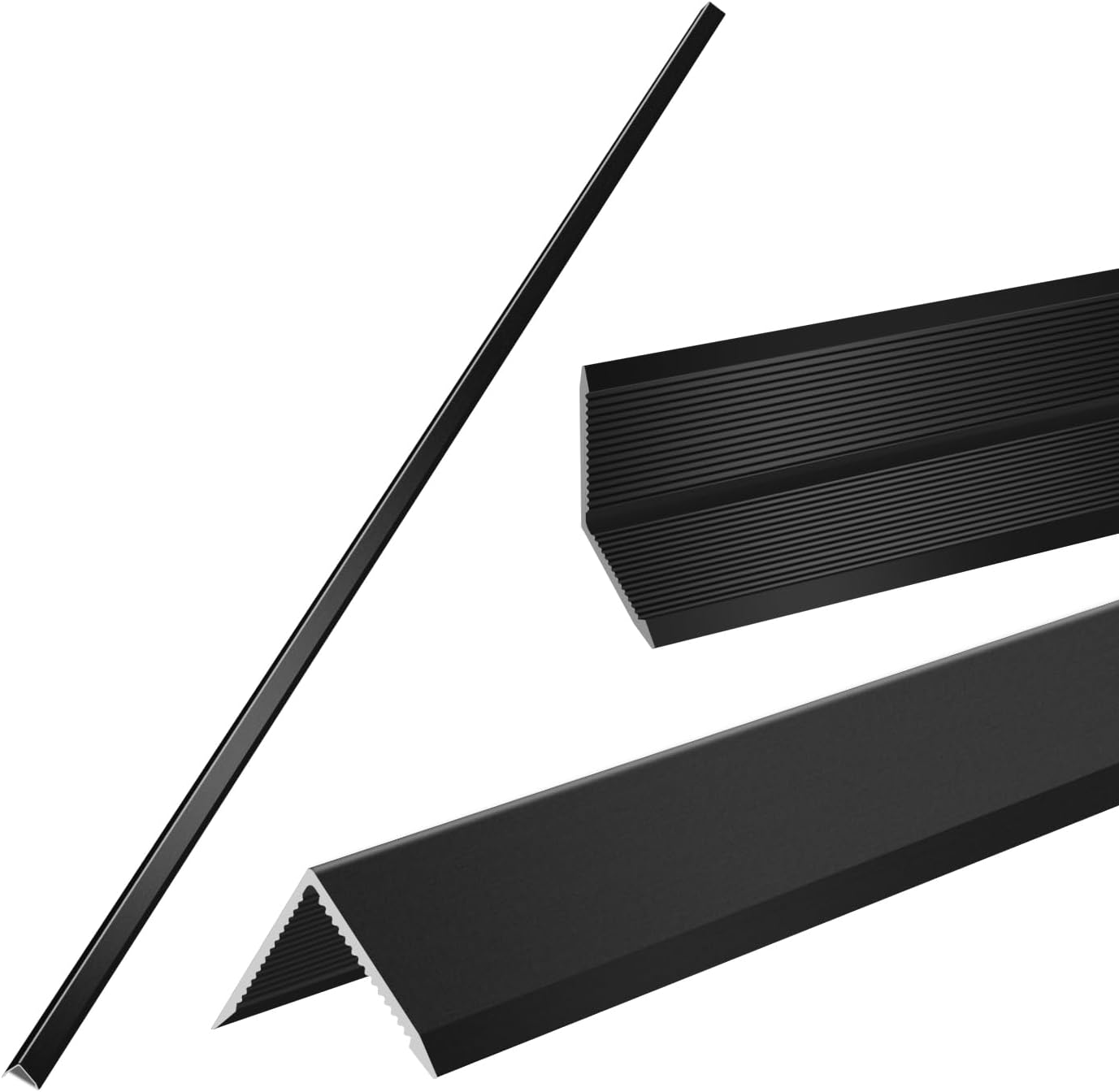 Aluminum Alloy Metal Corner Protector 6PCS Wall Corner Protector 0.6x0.6x48 inches Corner Guards Decoration for Walls Black Color Pack of 6 Corner Guards 21Ga Thickness