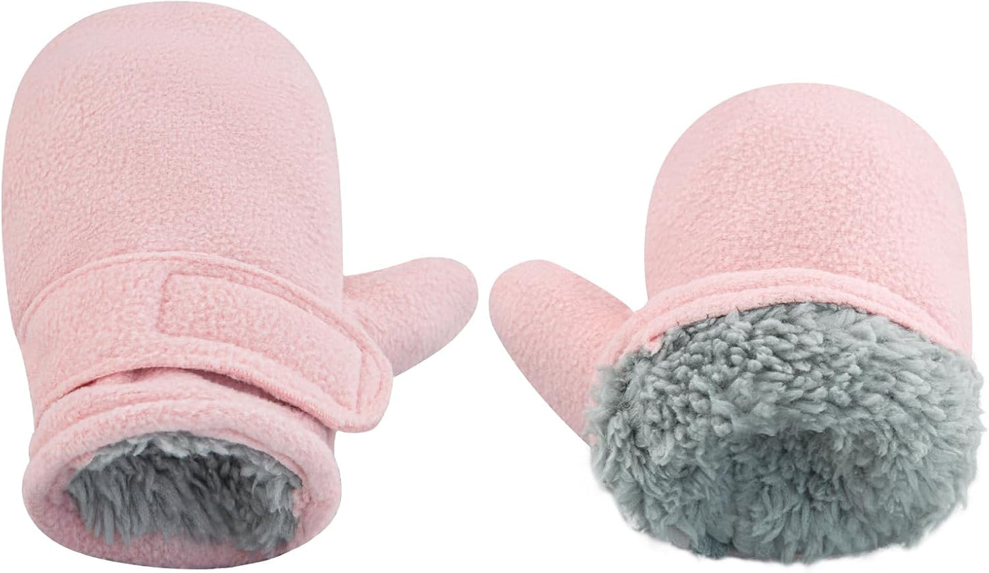 BAVST Baby Toddler Winter Mittens Girls Warm Fleece Lined Gloves Kids Sherpa Lined Mittens for Boys