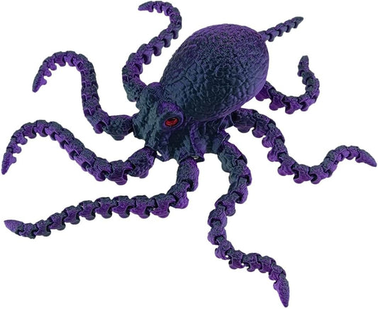 3D Printed Octopus Animals Toy Articulated Octopus Fidget Toy 3D Printed Gift Creative Ornament Articulated Octopus Toys Home Decor (Black Purple)