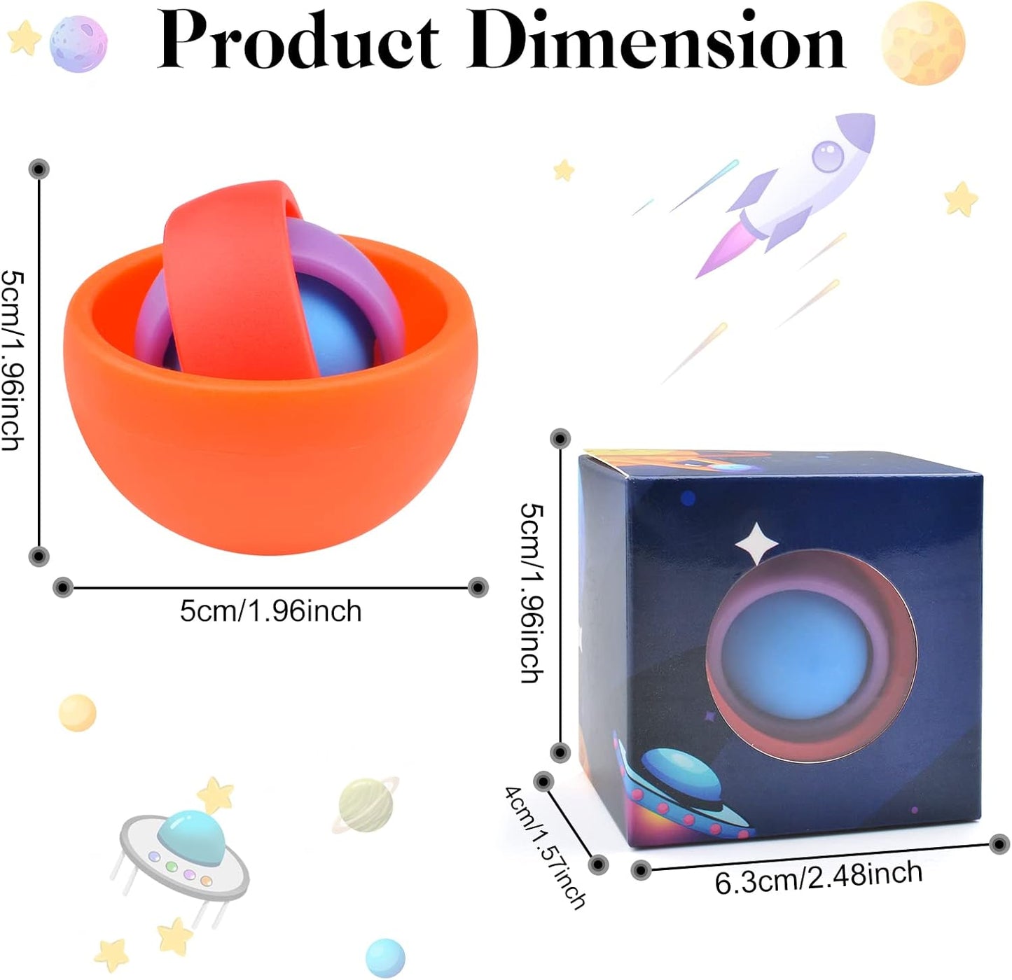 Fidget Toy for Adults, Fidget Gyro Toys, Gift Ideas Fidgets Gifts for Boys Girls Teens Kids, ADHD Autism Stress Relief Finger Toy Hand Fidget Spinner