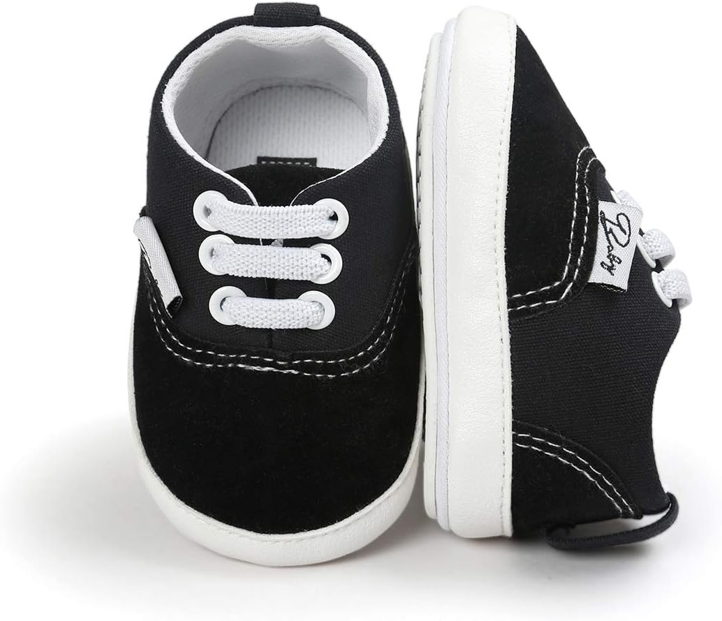 Morbido Infant Baby Boys Girls Canvas Sneaker Toddler Slip On Anti Skid Newborn First Walkers Candy Shoes for 0-18 Months