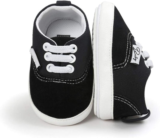 Morbido Infant Baby Boys Girls Canvas Sneaker Toddler Slip On Anti Skid Newborn First Walkers Candy Shoes for 0-18 Months